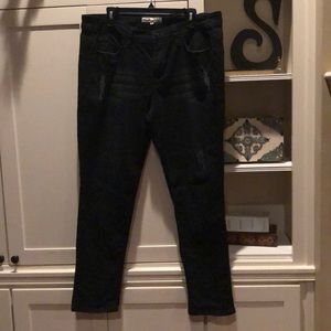 Black distressed jeans